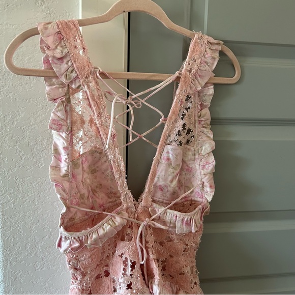 NWT For Love & Lemons Alessia Floral Crochet Lace Mini Dress - Picture 9 of 11